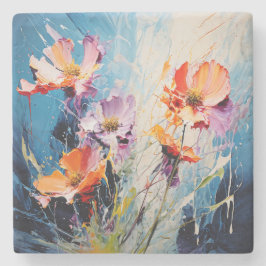 Posavasos De Piedra Splash Arte floral