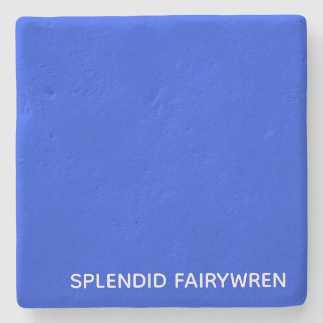 Posavasos De Piedra Splendid Fairywren Blue Color Name (Anverso)