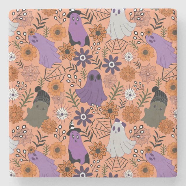 Posavasos De Piedra Spooky floral (Anverso)