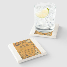 Posavasos De Piedra Spooky Halloween Bash Invite | Fantasma y juegos