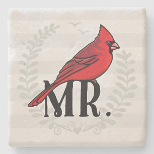 Posavasos De Piedra Sr. Cardinal Sr. y señora His y el suyo