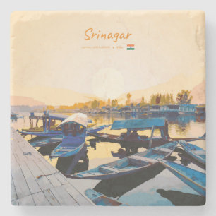 Posavasos De Piedra Srinagar, India - Lago Dal Barcas Shikara