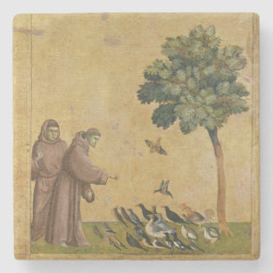 Posavasos De Piedra St Francis de Assisi que predica a los pájaros