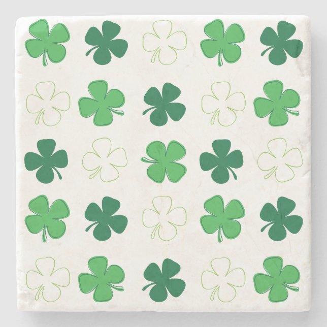 Posavasos De Piedra St. Patrick Day Green Shamrock irlandés (Anverso)