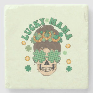 Posavasos De Piedra St. Patrick's Lucky Mama Skeleton