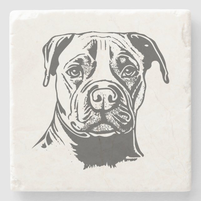 Posavasos De Piedra Staffordshire Bull Terrier (Anverso)