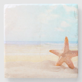 Posavasos De Piedra Starfish En La Playa De Verano