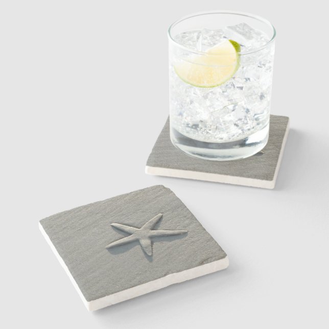 Posavasos De Piedra Starfish Photo Beach House Marble Coaster (Lateral)