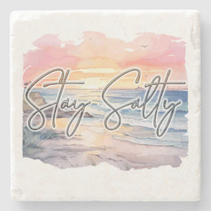 Posavasos De Piedra Stay Salty Sunset Beach
