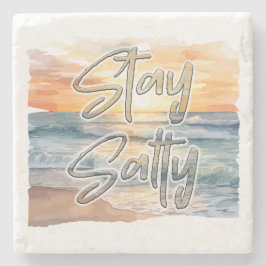 Posavasos De Piedra Stay Salty Sunset Beach