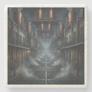 Posavasos De Piedra Steampunk Barrio Francés Industrial Nueva Orleans