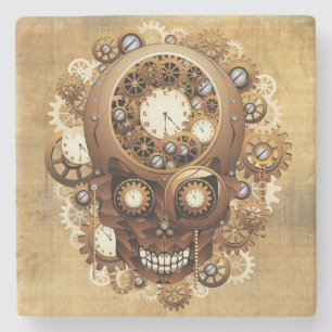Posavasos De Piedra Steampunk Skull Estilo Gótico