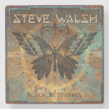 Steve Walsh Black Butfly Coaster