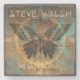 Posavasos De Piedra Steve Walsh Black Butfly Coaster