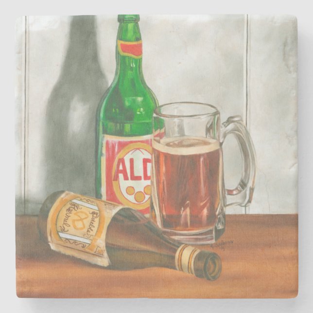 Posavasos De Piedra Still Life with Beer de Jennifer Goldberger (Anverso)