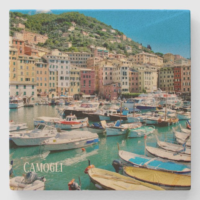 Posavasos De Piedra Stone Coaster Camogli, Italia (Anverso)