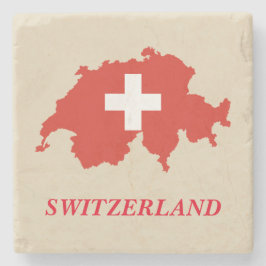 Posavasos De Piedra Stone Coaster Switzerland Flag
