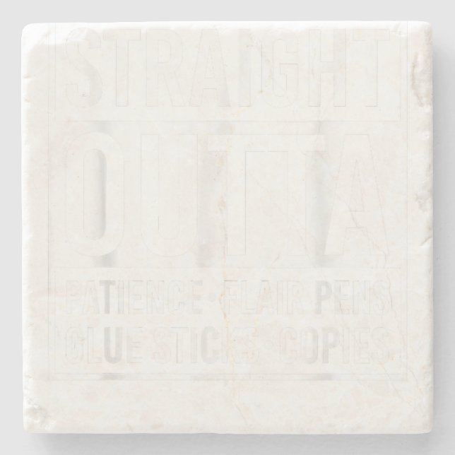 Posavasos De Piedra Straight Outta Patience Leopard Mama Life Funn (Anverso)