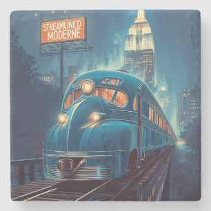 Posavasos De Piedra Streamline Moderne   Vintage New York Express