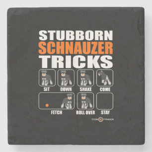 Posavasos De Piedra Stubborn Schnauzer Tricks Funny Schnauzer Gift