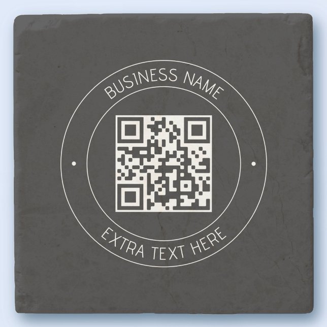 Posavasos De Piedra Su código QR y su texto editable | Blanco y negro (Subido por el creador)
