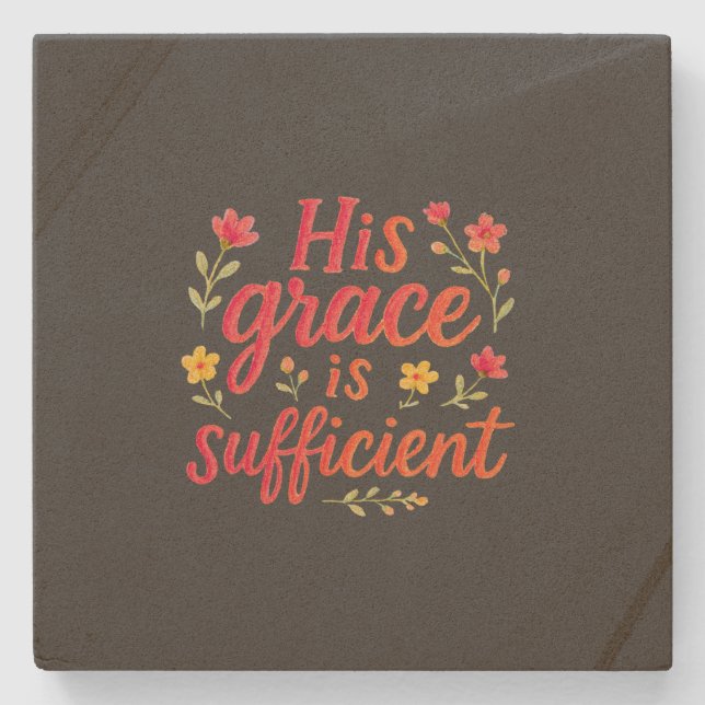 Posavasos De Piedra Su gracia es suficiente (Anverso)