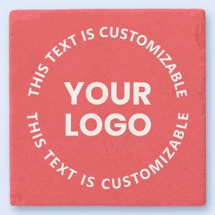 Posavasos De Piedra Su logotipo / cualquier imagen cargada y texto cir