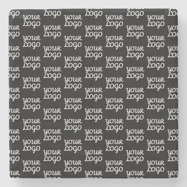 Posavasos De Piedra Su logotipo | Modelo de logotipo repetido simple (Anverso)