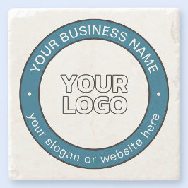 Posavasos De Piedra Su logotipo o diseño y texto circular de Personali