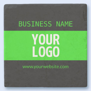 Posavasos De Piedra Su logotipo o imagen Negro y verde brillante