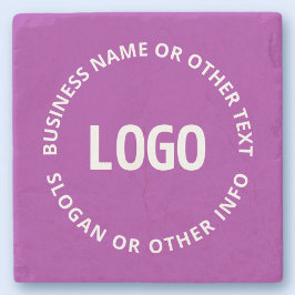 Posavasos De Piedra Su logotipo y texto de Personalizable | Violeta pú