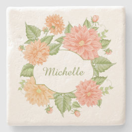 Posavasos De Piedra Su nombre en las galas de piedra de marco de flore