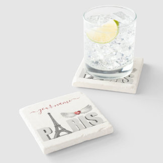 Posavasos De Piedra Su nombre en París Torre Eiffel Alas del Ángel del