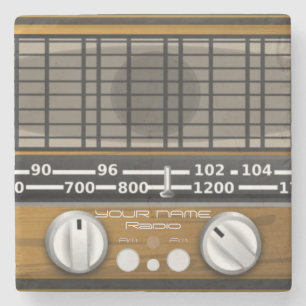 Posavasos De Piedra Su nombre Radio Jockey de disco personalizado