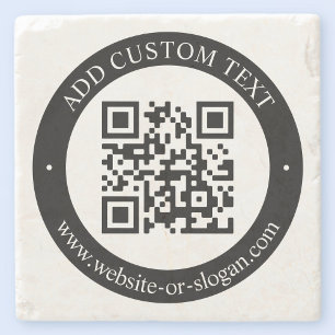 Posavasos De Piedra Sube tu propio código QR y texto personalizable