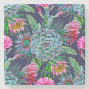 Posavasos De Piedra Suculento jardín tropical