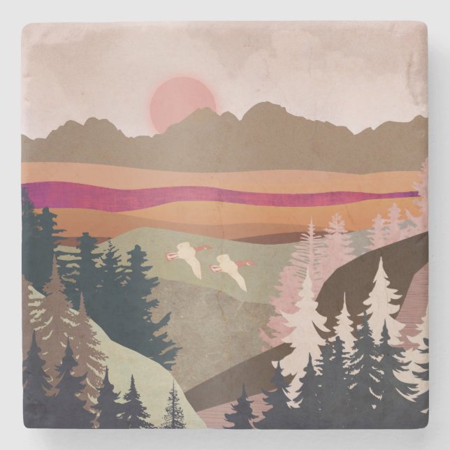 Posavasos De Piedra Summer Geese (Anverso)