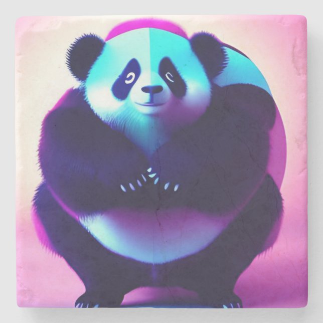 Posavasos De Piedra Sumo Panda El Lavador De Bambú, Pascua De Piedra (Anverso)