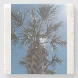 Posavasos De Piedra Sun-Kissed Palm Tree Stone Coaster – Palm Blessing