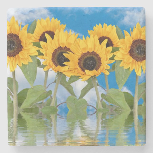 Posavasos De Piedra Sunflower (Anverso)