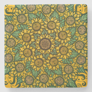 Posavasos De Piedra Sunflower Mandala Naturaleza Lover Sunflowers Flor
