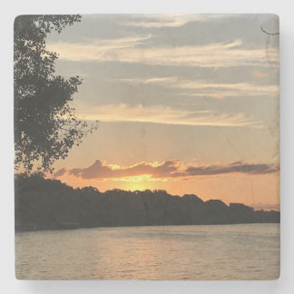 Posavasos De Piedra Sunrise Over Lake