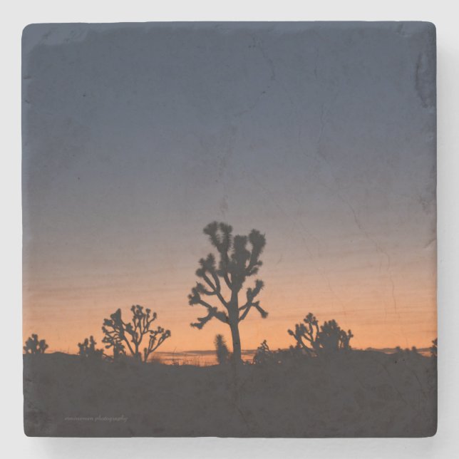 Posavasos De Piedra Sunset Joshua Trees (Anverso)