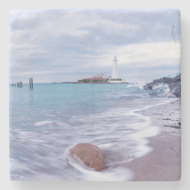 Posavasos De Piedra Sunset mágico de playa (Anverso)