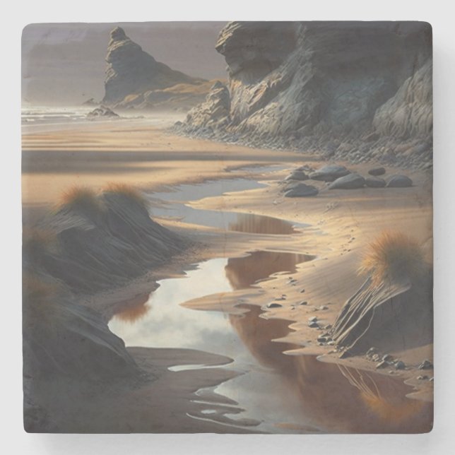 Posavasos De Piedra Sunset Shore (Anverso)