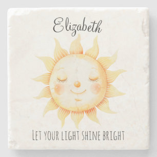 Posavasos De Piedra Sunshine amarillo lindo personalizado
