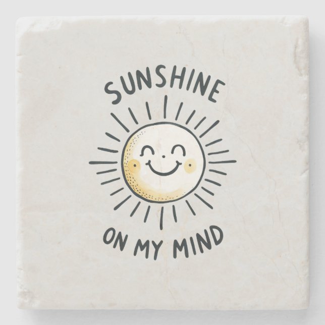 Posavasos De Piedra Sunshine En Mi Mente (Anverso)