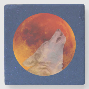 Posavasos De Piedra Super Sangre Lobo Luna 2019
