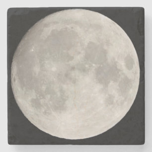 Posavasos De Piedra Superluna en cielo negro