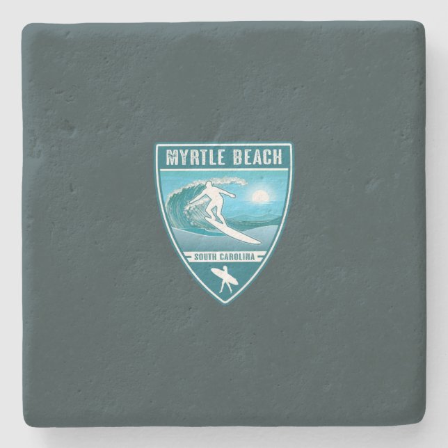 Posavasos De Piedra Surf Myrtle Beach South Carolina (Anverso)